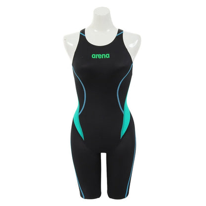 【arena（アリーナ）】レディース 競泳水着 レーシング水着 WA承認 ハーフスパッツ（オープンバック） ARN1024W BKGN