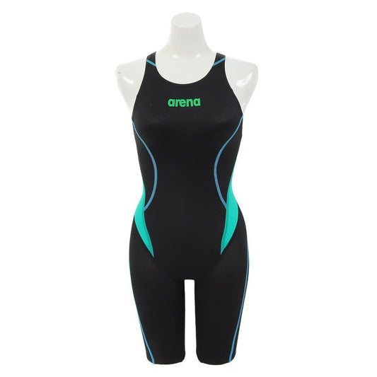【arena（アリーナ）】レディース 競泳水着 レーシング水着 WA承認 ハーフスパッツ（オープンバック） ARN1024W BKGN