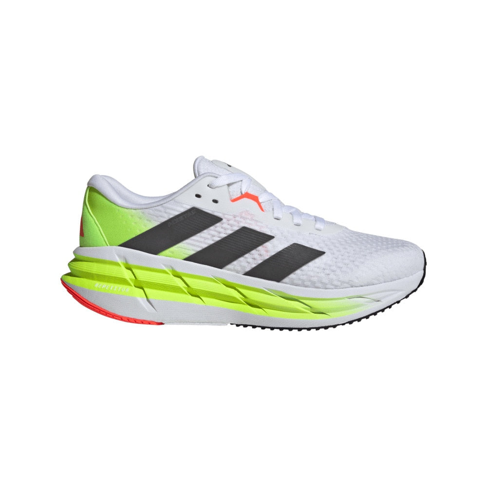 【アディダス adidas】 ランニングシューズ アディスター3 ホワイト イエロー IE8222  スニーカー クッション性 通気性 ジョギング マラソン