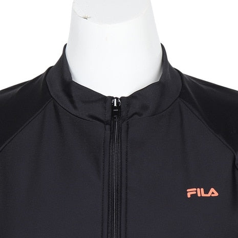 フィットネス水着　ドット柄ＺＩＰ半袖セパレート【FILA(フィラ) 344605】