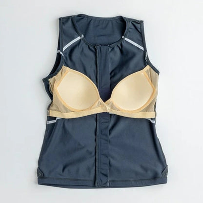 【NIKE（ナイキ）】レディース フィットネス水着 クロップド ジップ付き 袖なし セパレーツ 2993137