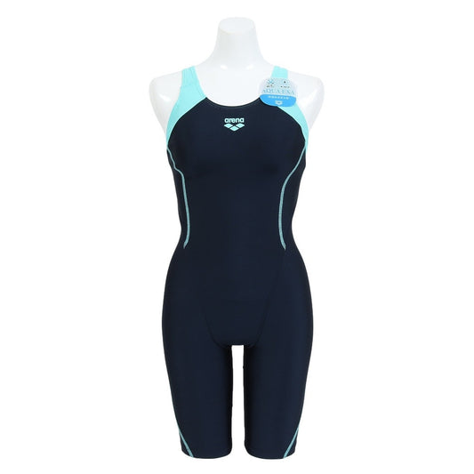 【arena（アリーナ）】レディース フィットネス水着 AQUA EXA（アクアエクサ） スパッツ（オープンバック） ハーフレッグ ひっかけパッド AS5SWF00L NVEM