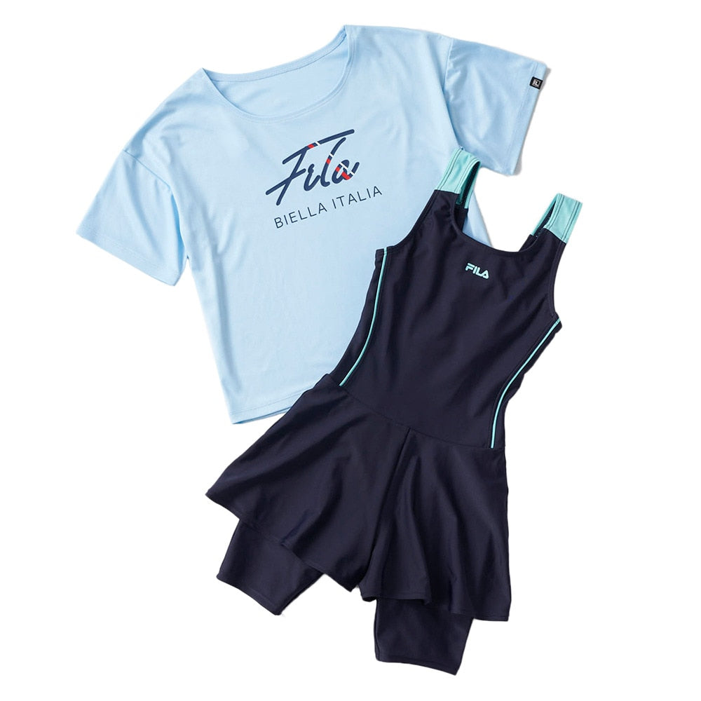 【FILA（フィラ）】ジュニア 女子 スクール水着 Tシャツセット オンスクール 125665