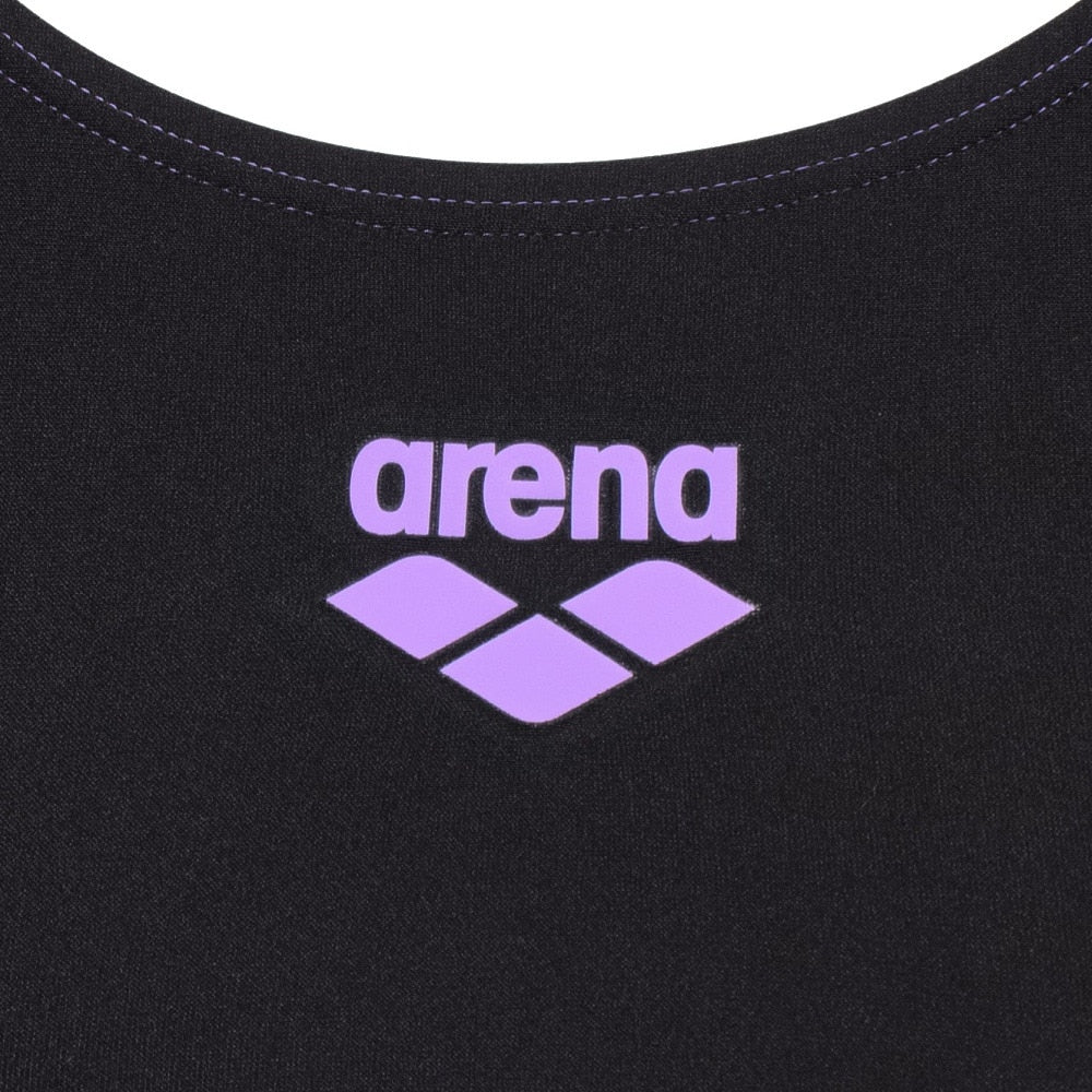 水着 フィットネスワンピーススパッツ 水泳 アクアエクサ 黒 青 M-LLサイズ AS5SWF00L BKBL オープンバック ハーフレッグ丈