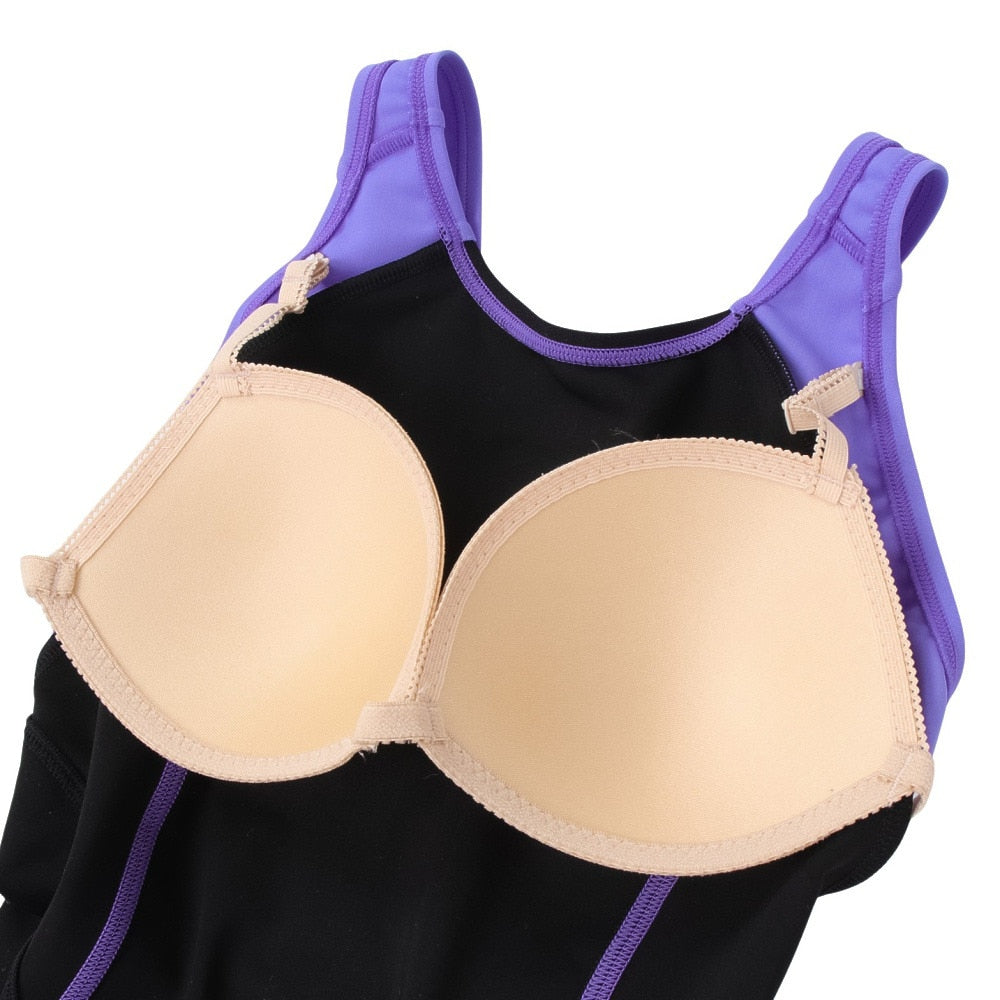 水着 フィットネスワンピーススパッツ 水泳 アクアエクサ 黒 青 M-LLサイズ AS5SWF00L BKBL オープンバック ハーフレッグ丈