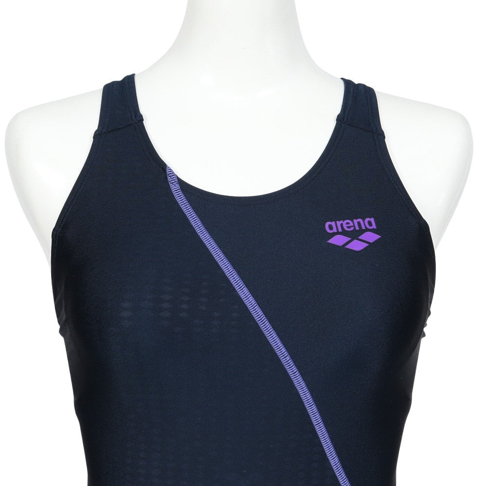 フィットネス水着 アクアエクサ フィットネスワンピーススパッツ ブラック×ブルー S-3Lサイズ AS5SWF02L BKBL