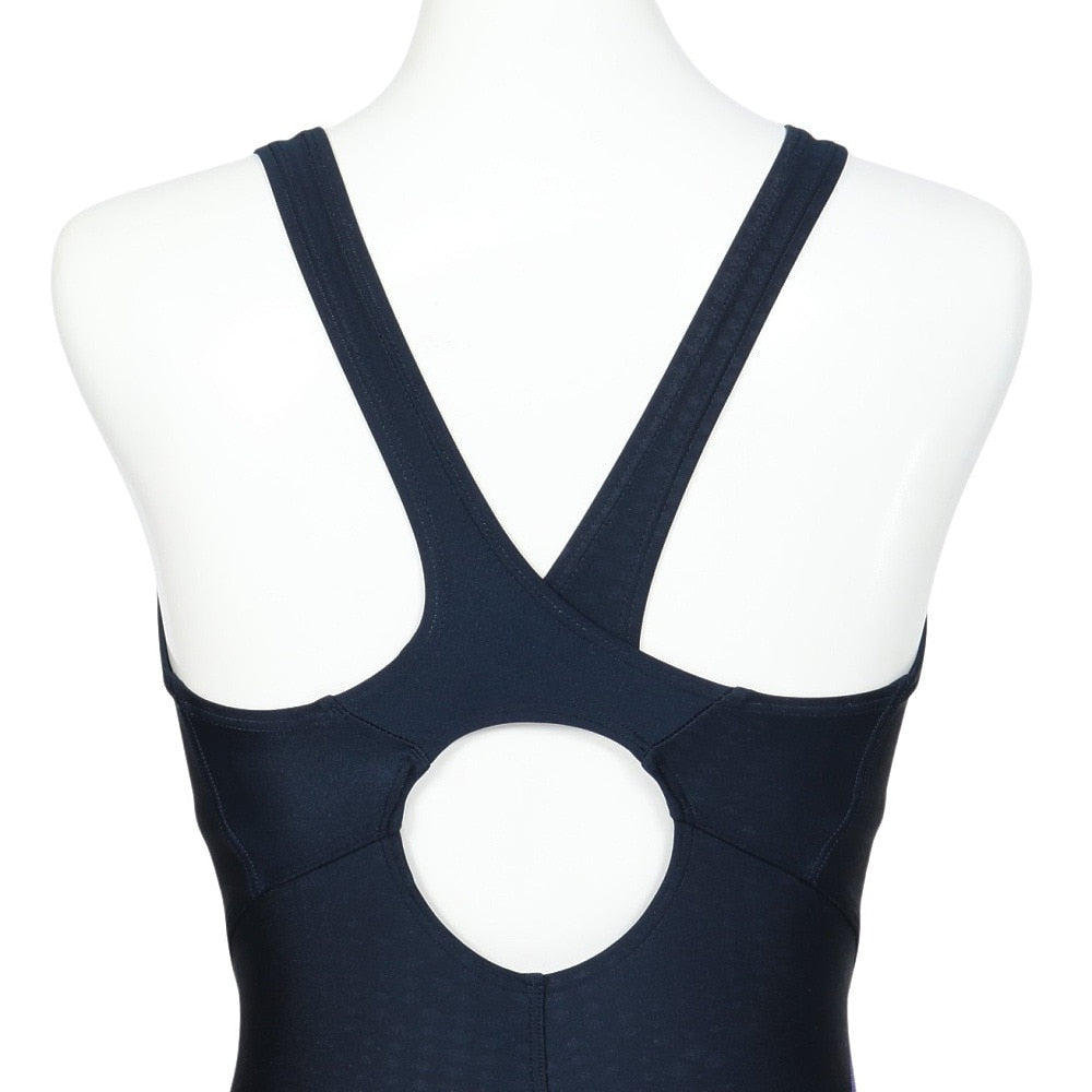 フィットネス水着 アクアエクサ フィットネスワンピーススパッツ ブラック×ブルー S-3Lサイズ AS5SWF02L BKBL