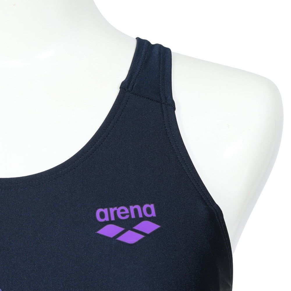 フィットネス水着 アクアエクサ フィットネスワンピーススパッツ ブラック×ブルー S-3Lサイズ AS5SWF02L BKBL