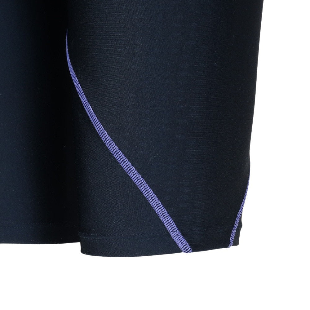 フィットネス水着 アクアエクサ フィットネスワンピーススパッツ ブラック×ブルー S-3Lサイズ AS5SWF02L BKBL