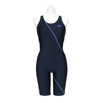 フィットネス水着 アクアエクサ フィットネスワンピーススパッツ ブラック×ブルー S-3Lサイズ AS5SWF02L BKBL