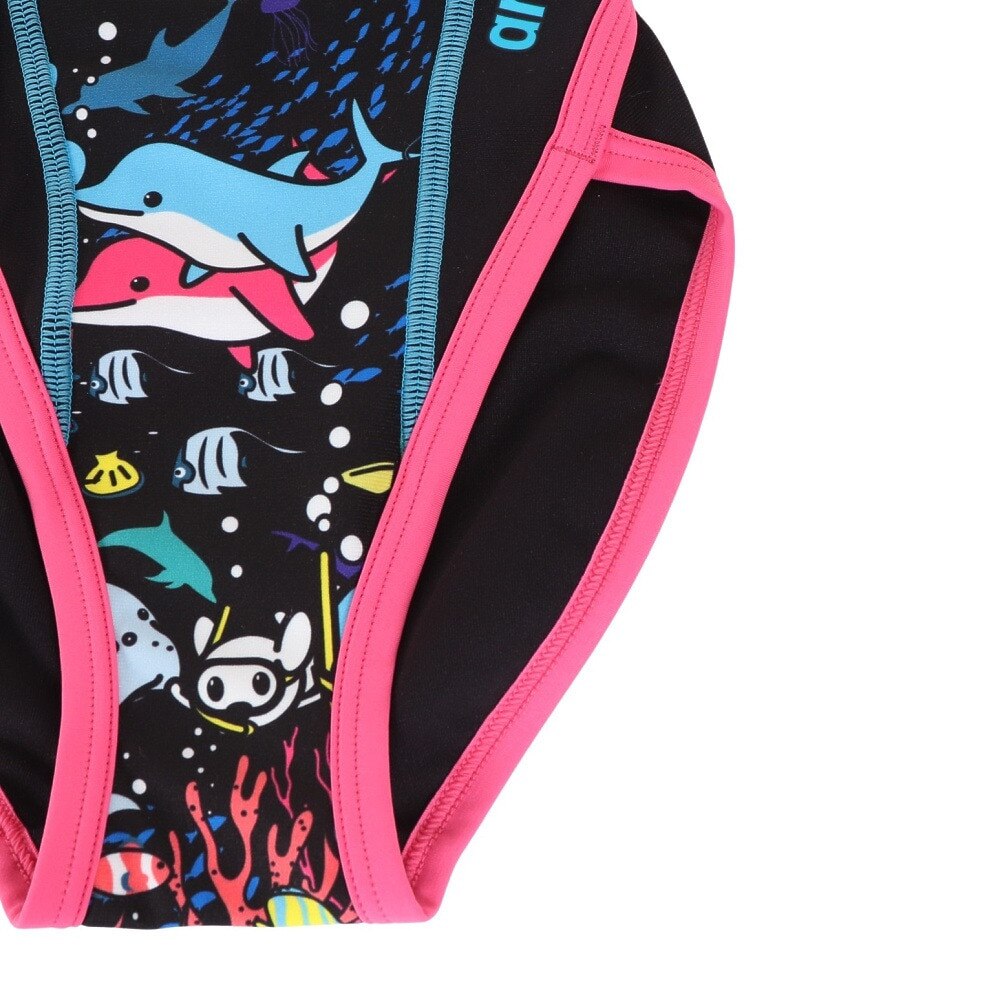 【arena（アリーナ）】ジュニア 女子 競泳水着 トレーニング水着 練習用水着 TOUGHSUIT（タフスーツ）ワンピース オープンバック AS4FWM03G BK01