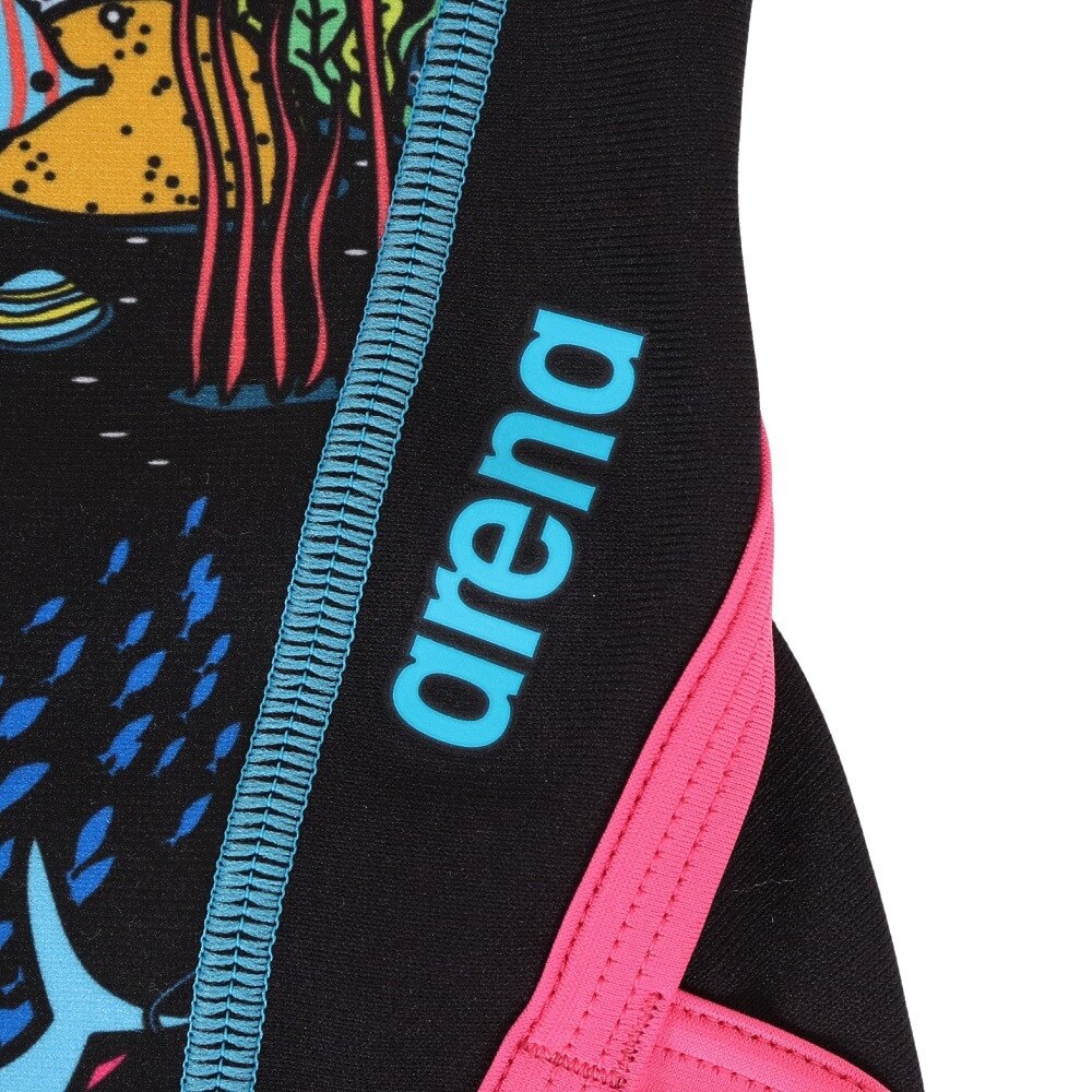 【arena（アリーナ）】ジュニア 女子 競泳水着 トレーニング水着 練習用水着 TOUGHSUIT（タフスーツ）ワンピース オープンバック AS4FWM03G BK01