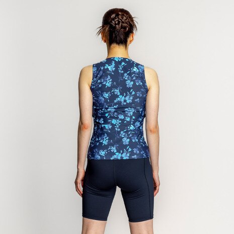 【NIKE ナイキ】レディース フィットネス水着 2993148  総柄ジップ付きセパレーツ ノースリーブ 袖なし セパレート 上下セット フロントジップ