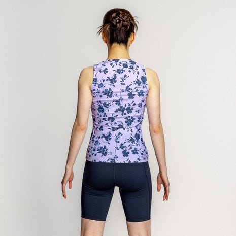 【NIKE ナイキ】レディース フィットネス水着 2993148  総柄ジップ付きセパレーツ ノースリーブ 袖なし セパレート 上下セット フロントジップ