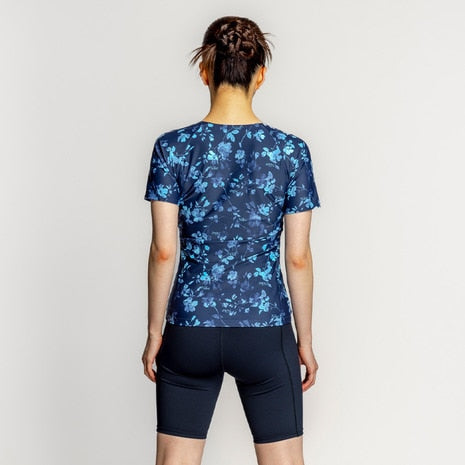 【NIKE ナイキ】レディース フィットネス水着    総柄ジップ付き 半袖セパレーツ セパレート 上下セット 胸カップ付き フロントジップ 袖付き 2993149