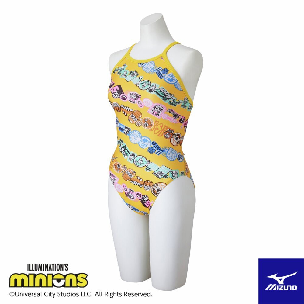 【MIZUNO（ミズノ）】ジュニア 女子 競泳水着 練習用水着 トレーニング水着 EXER SUITS（エクサースーツ）ミニオンズ ミディアムカット 120 130 140cm N2MAC496