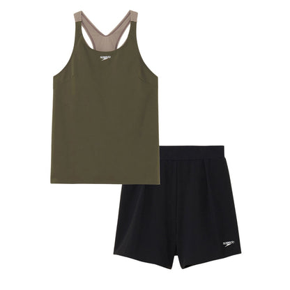 【Speedo（スピード）】レディース フィットネス水着 エアパII 上下セット セパレート水着 2分丈 SFW22562