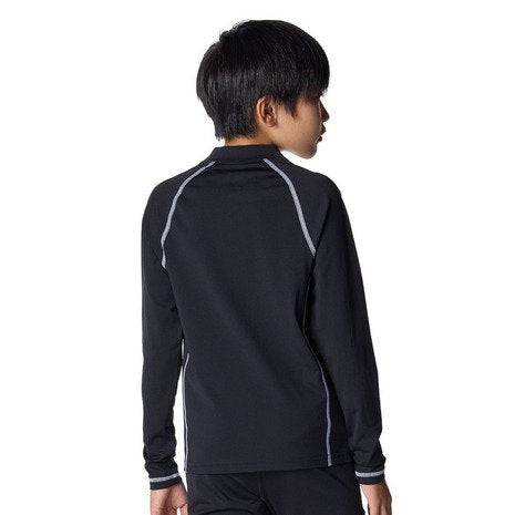 水着 ジュニア 男子 水泳 スイムウェア 長袖 フルジップ ジャケット 黒 120-160サイズ 6012505 001 長袖水着