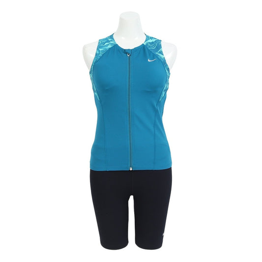 【NIKE（ナイキ）】レディース フィットネス水着 ノースリーブ ジップ付き スナップボタン付き セパレート 2993152