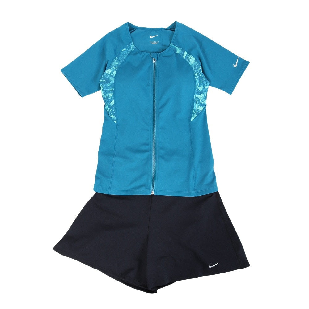 【NIKE（ナイキ）】レディース フィットネス水着 半袖フレアフィットショーツ ジップ付き セパレート 2993153