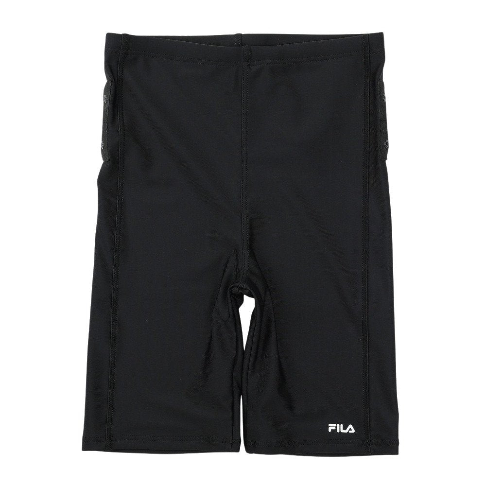 フィットネス水着 レディース 水泳 杢袖付き ZIP セパレート 黒 M-LLサイズ 316602-MBK 上下セット 半袖