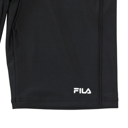 フィットネス水着 レディース 水泳 杢袖付き ZIP セパレート 黒 M-LLサイズ 316602-MBK 上下セット 半袖