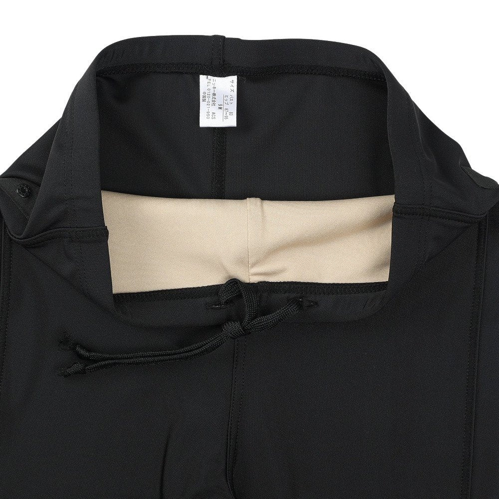 フィットネス水着 レディース 水泳 杢袖付き ZIP セパレート 黒 M-LLサイズ 316602-MBK 上下セット 半袖