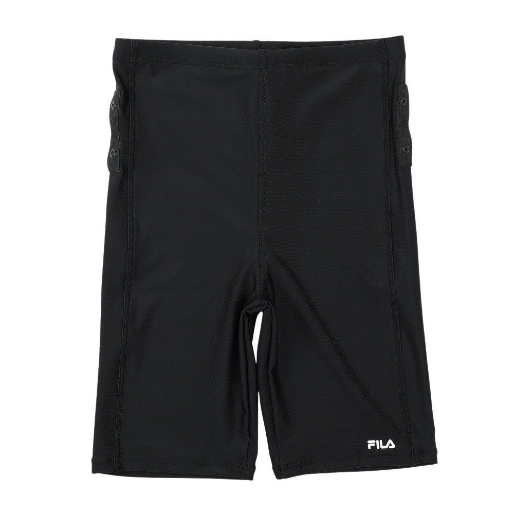 フィットネス水着 レディース 水泳 杢袖付き ZIP セパレート 黒 M-LLサイズ 316602-MBK 上下セット 半袖