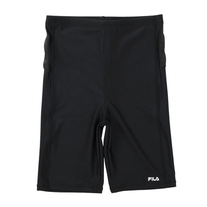 フィットネス水着 レディース 水泳 杢袖付き ZIP セパレート 黒 M-LLサイズ 316602-MBK 上下セット 半袖