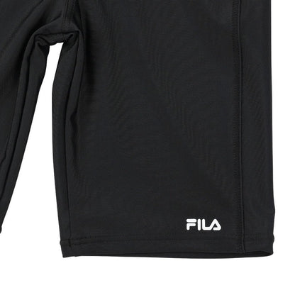 フィットネス水着 レディース 水泳 杢袖付き ZIP セパレート 黒 M-LLサイズ 316602-MBK 上下セット 半袖