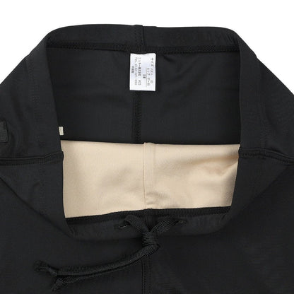 フィットネス水着 レディース 水泳 杢袖付き ZIP セパレート 黒 M-LLサイズ 316602-MBK 上下セット 半袖