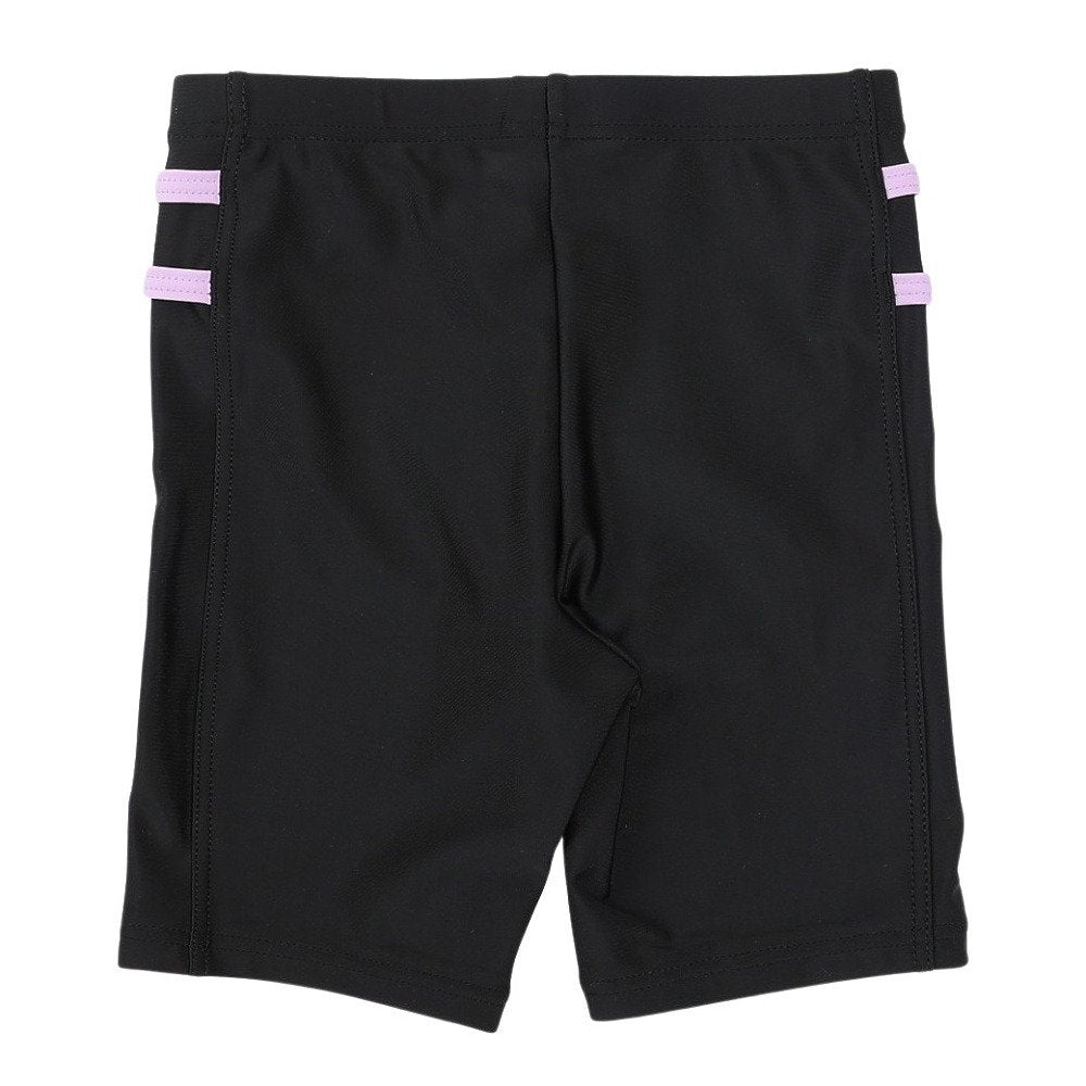 スクール水着 ジュニア 女子 水泳 捲れ防止付き ラッシュスクール 黒×紫 130-170サイズ 116979-BPL セパレート 半袖