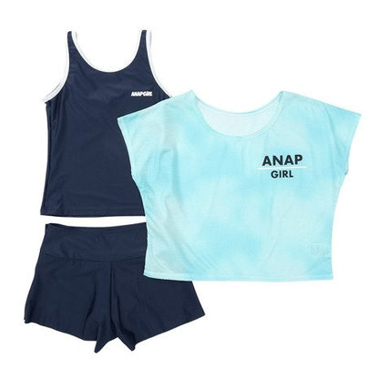 スクール水着 ジュニア ガールズ 女子 水泳 Tシャツ付き セパレート 3点 372855