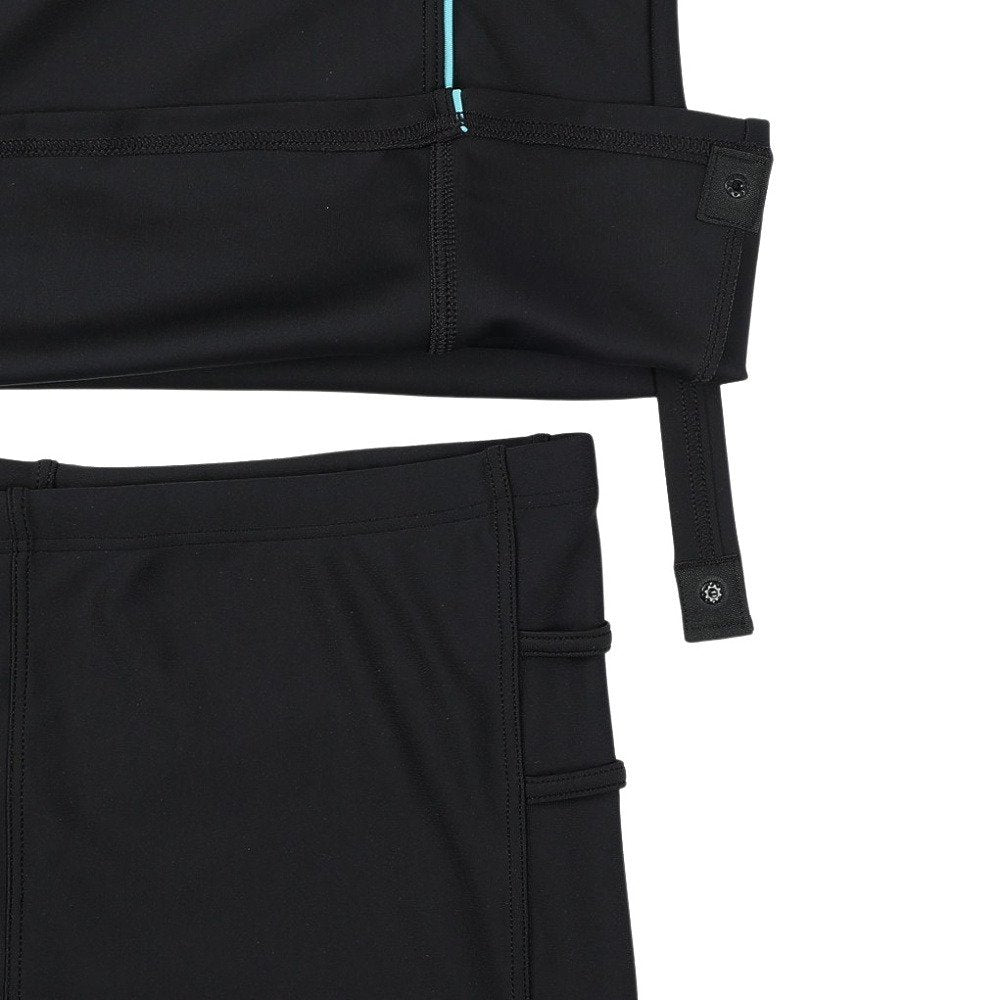 フィットネス水着 レディース 水泳 袖付きセパレート 黒×紫 3L-5Lサイズ 3132846-BPL 長袖 大きいサイズ