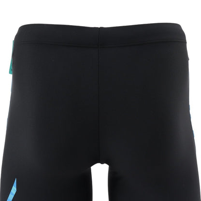 水着 メンズ 水泳 アクアフィットネス用 ハーフスパッツ 立体カップ付 黒×青 S-LLサイズ N2JBD11192