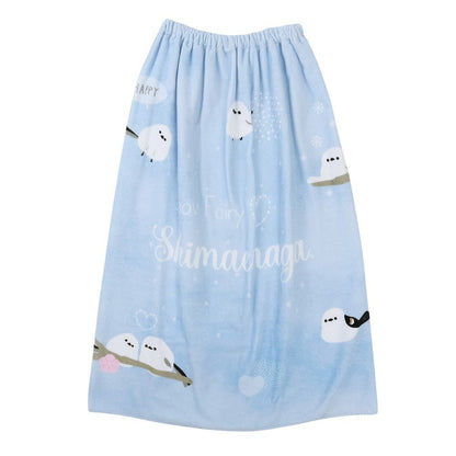 スイムタオル 水泳 タオル シマエナガ 青 80cm丈 215053 巻きタオル ラップタオル