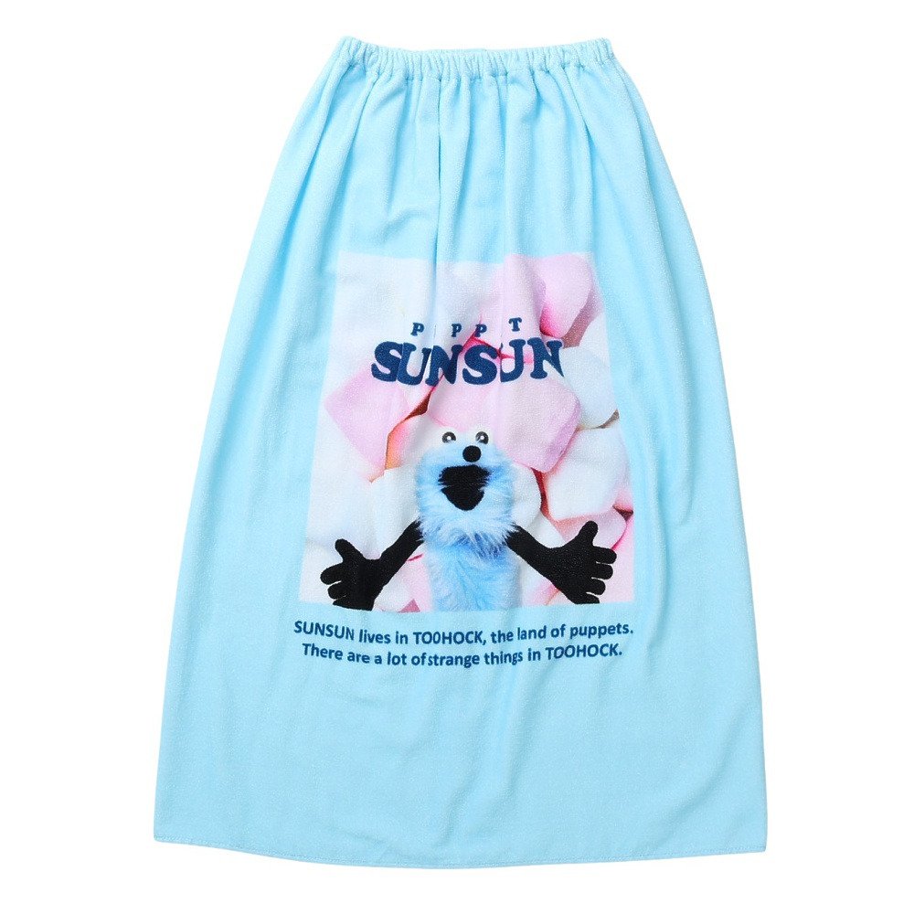 スイムタオル パペットスンスン 水泳 タオル PUPPET SUNSUN 青 80cm丈 216843 巻きタオル ラップタオル