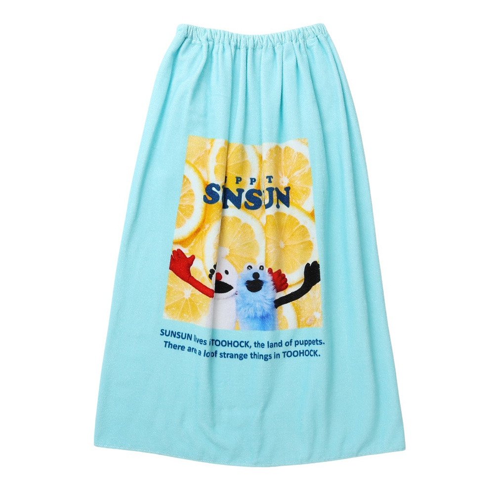 スイムタオル パペットスンスン 水泳 タオル PUPPET SUNSUN 青 80cm丈 216843 巻きタオル ラップタオル