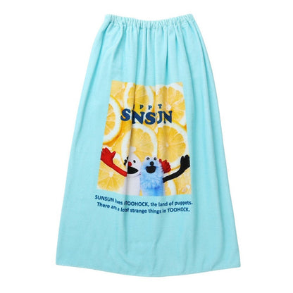 スイムタオル パペットスンスン 水泳 タオル PUPPET SUNSUN 青 80cm丈 216843 巻きタオル ラップタオル
