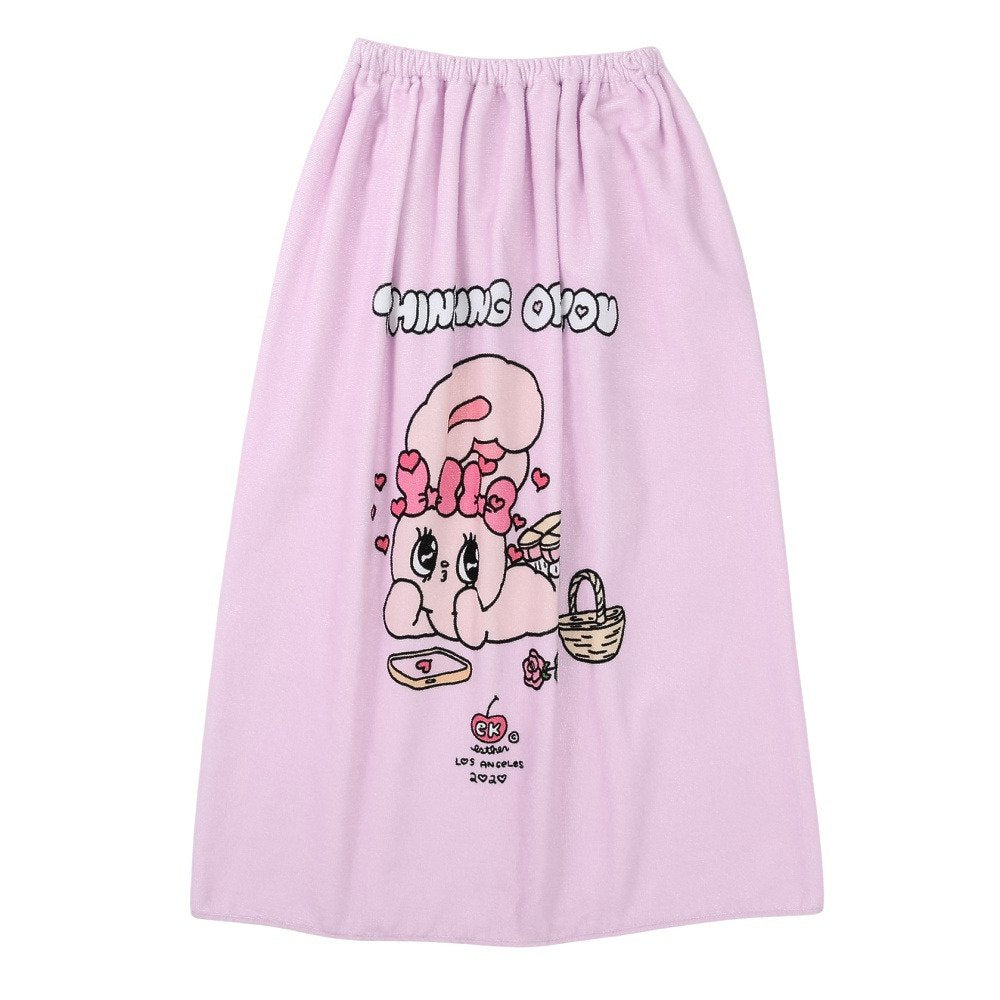 スイムタオル エスターバニー 水泳 タオル ESTHER BUNNY ピンク 80cm丈 216844 巻きタオル ラップタオル