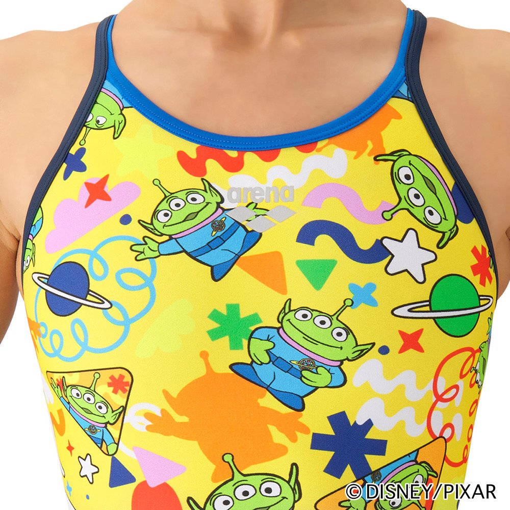 arena 競泳水着 レディース トレーニング水着 タフスーツ TOUGHSUIT ワンピース オープンバック S-LLサイズ AS6FWM53L トイストーリー ディズニー