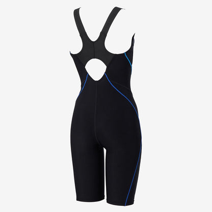 【SPEEDO（スピード）】レディース フィットネス水着 フィールアップルースン ニースキン 黒×青 M-LLサイズ SFW12560 KB