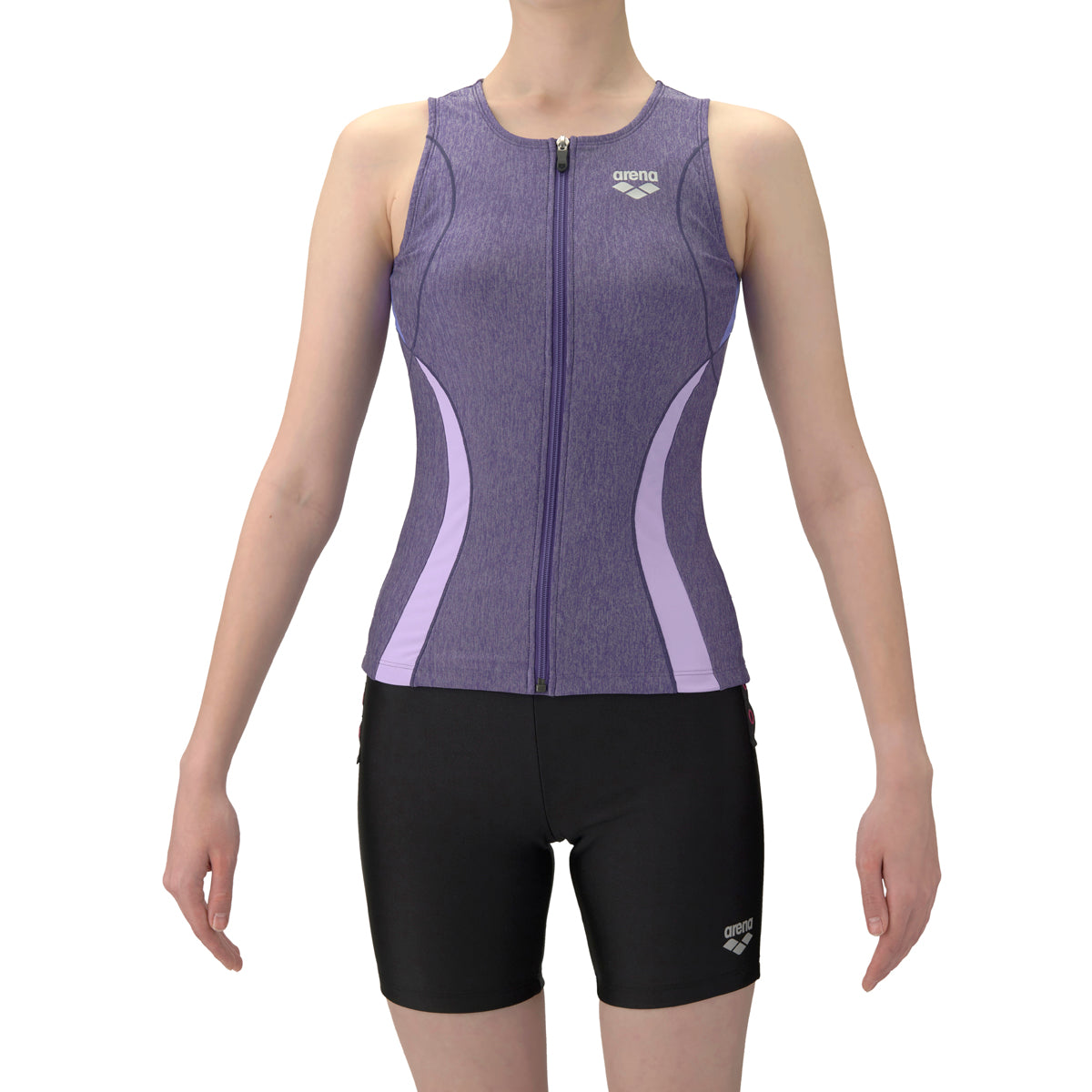 ★セール価格 1/31 23:59まで★【arena アリーナ】 レディース フィットネス水着 すらっとセパ フィットネスセパレート カバーバック・ミドルレッグ・差し込みパッド  AS5SWF41L