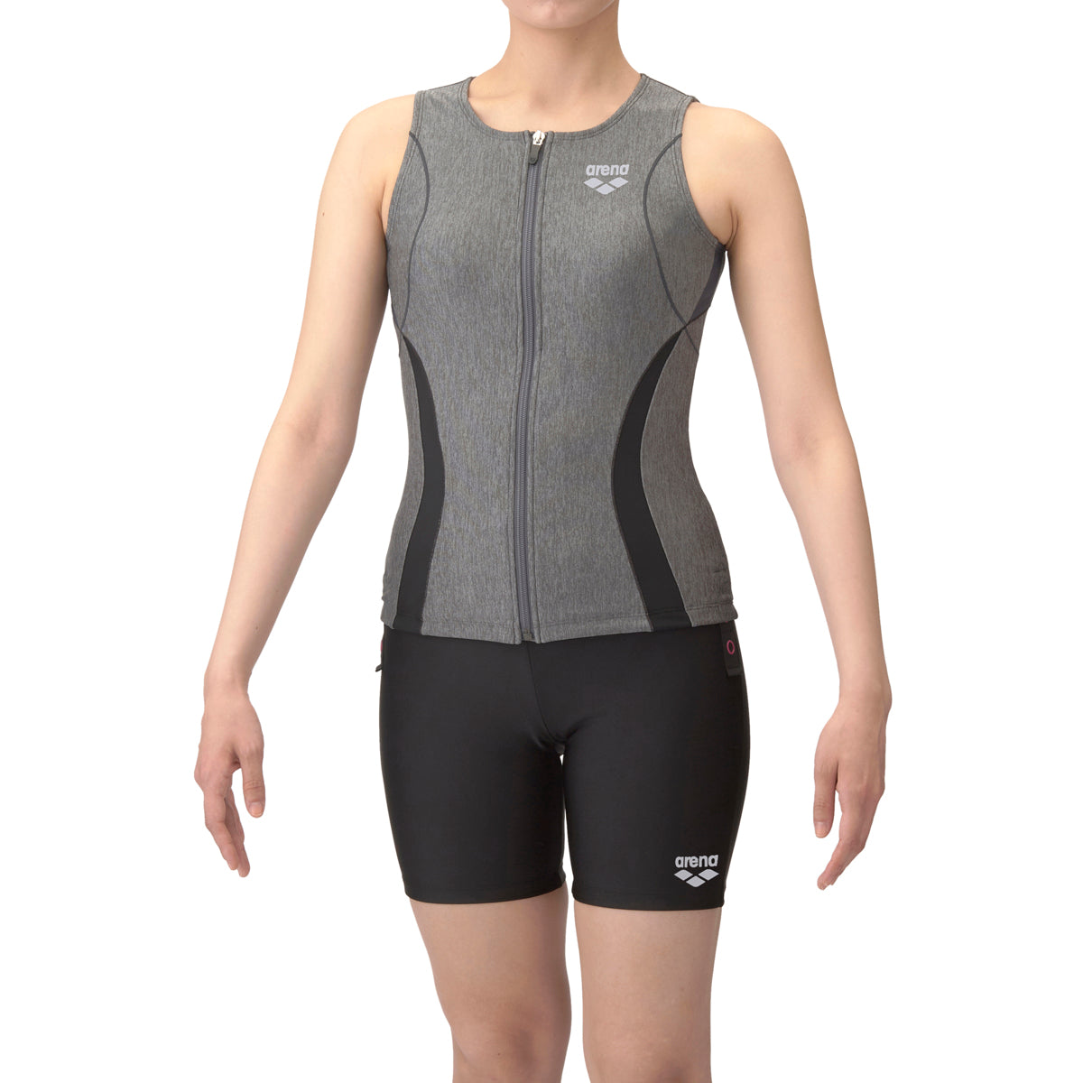 【arena（アリーナ）】レディース  フィットネス水着 すらっとセパ セパレーツ カバーバック ミドルレッグ 差し込みパッド AS5SWF42L