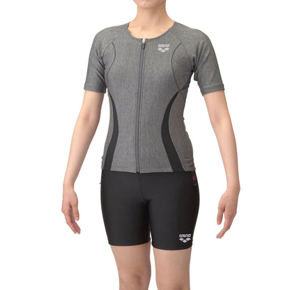 ★セール価格 4/30 23:59まで★ 【arena（アリーナ）】レディース  フィットネス水着 すらっとセパ セパレーツ カバーバック ミドルレッグ 差し込みパッド AS5SWF43L