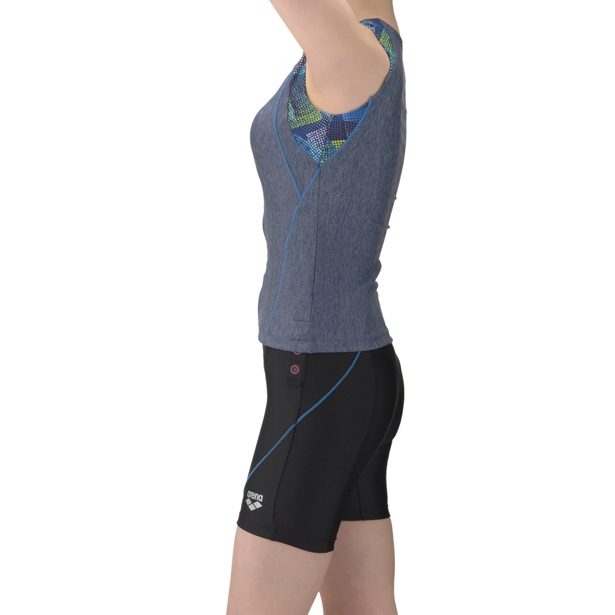 ★セール価格 1/31 23:59まで★【arena アリーナ】レディース フィットネス水着 すらっとセパ カバーバック AS6SWF46L