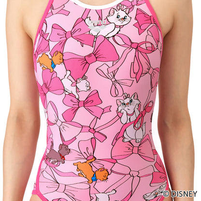 【arena（アリーナ）】ジュニア ガールズ 女子 競泳水着 練習用 トレーニング水着 TOUGHSUIT(タフスーツ) ディズニー おしゃれキャット マリー ベルリオーズ トゥルーズ  Disney AS6SWM54G