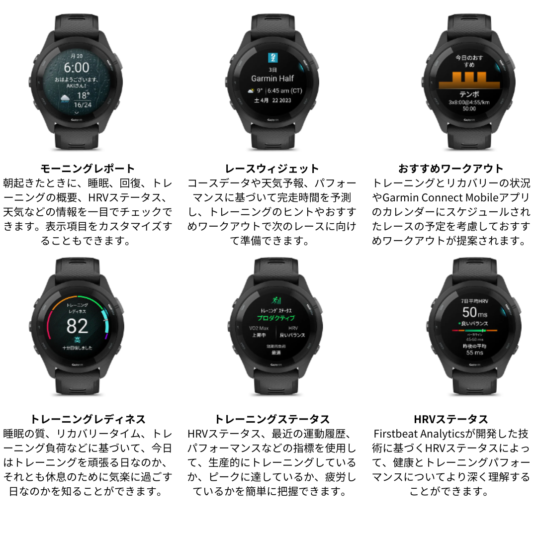 【GARMIN ガーミン】時計 Forerunner 265 ランニング スイム対応 010-02810-41