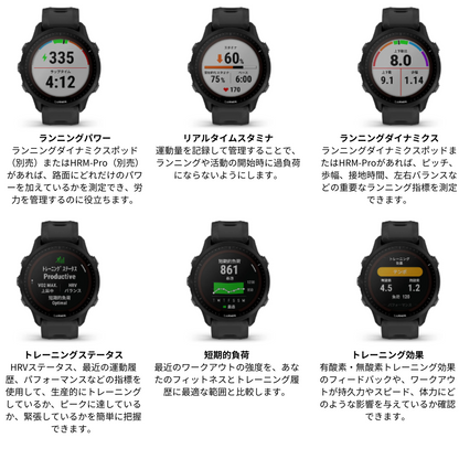 【GARMIN ガーミン】スマートウォッチ 時計 GPSランニングウォッチ フォアランナー スイム対応 FR955 Dual Power Black 010-02638-D0