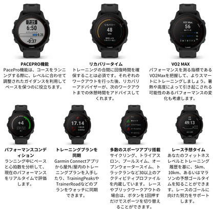 【GARMIN ガーミン】スマートウォッチ 時計 GPSランニングウォッチ フォアランナー スイム対応 FR955 Dual Power Black 010-02638-D0